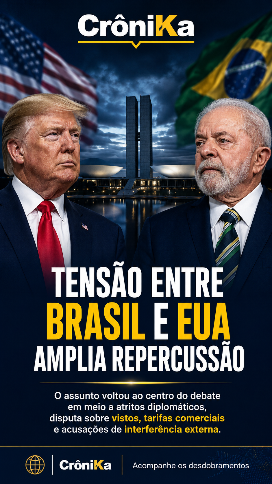 Trump coloca eleição brasileira no radar ao compartilhar artigo que chama Brasil de “próximo grande teste”